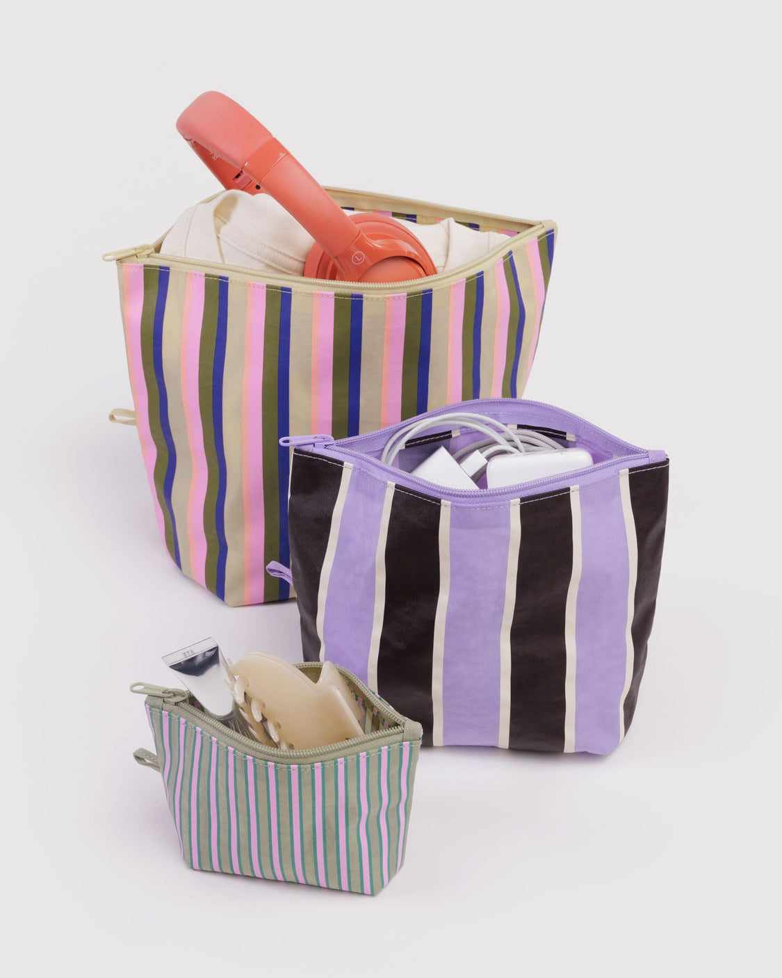 Go Pouch Set - Candy Shop Stripes - Pocket Zip Trio