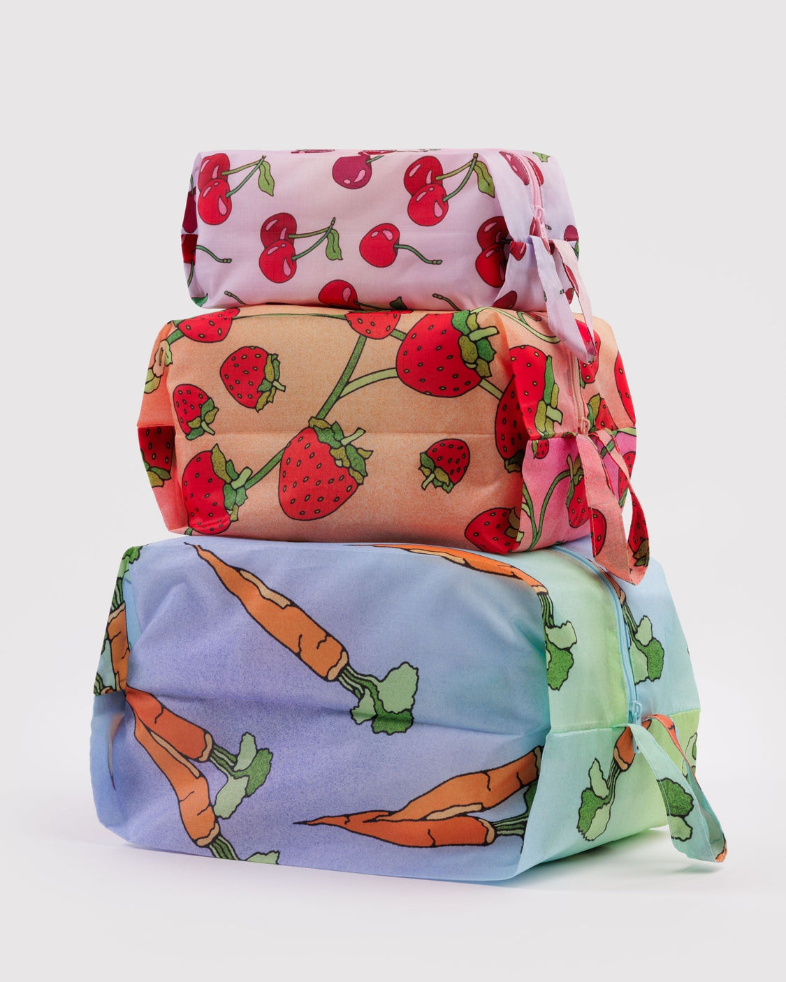 3D Zip Set - Carrots & Berries - Clean Zip Organizer