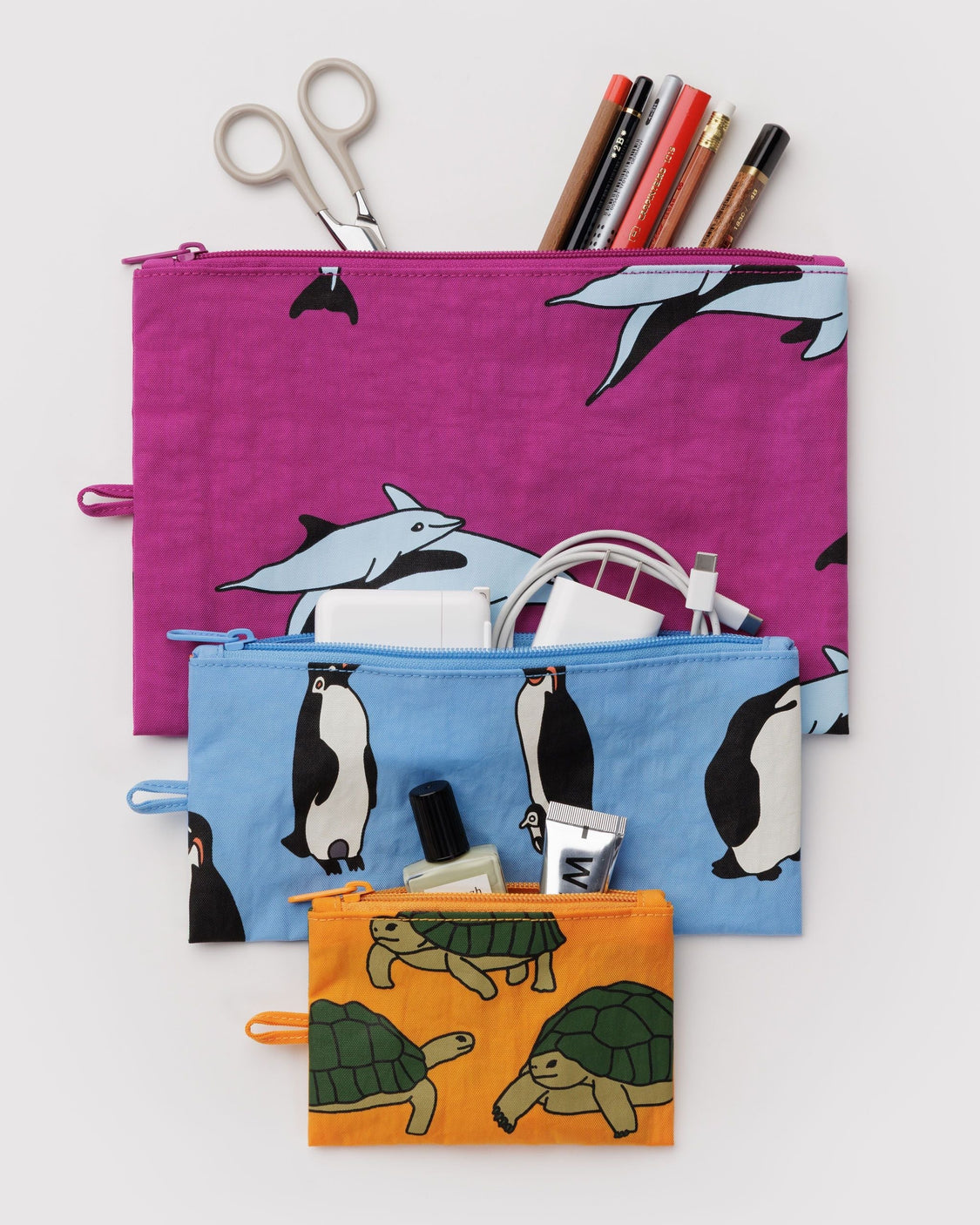 Flat Pouch Set - Vacation Animals - Premium Utility Storage