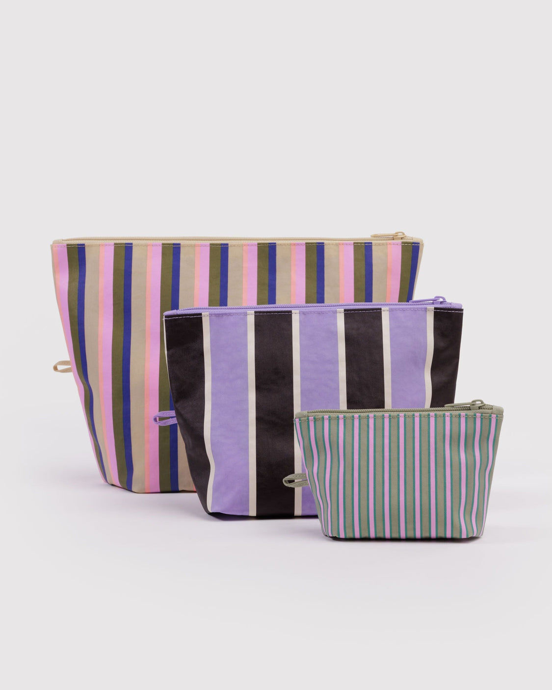 Go Pouch Set - Candy Shop Stripes - Pocket Zip Trio