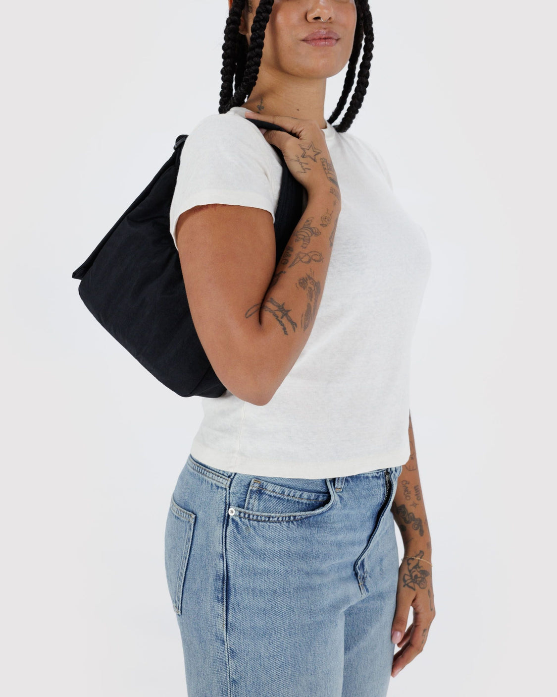 Mini Nylon Shoulder Bag - Black Key Leash - Simple Home Style