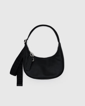 Small Recycled Leather Crescent Bag